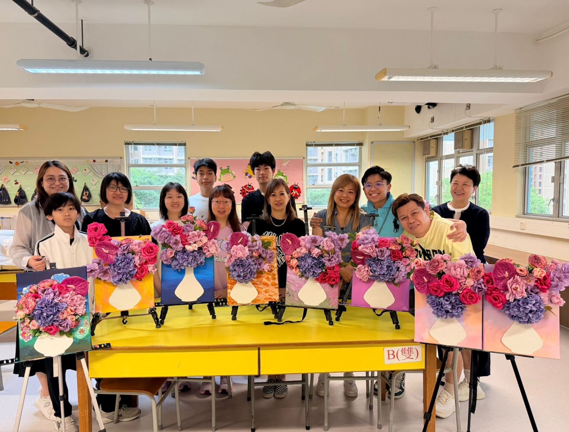 油畫、絲花混合媒介工作坊